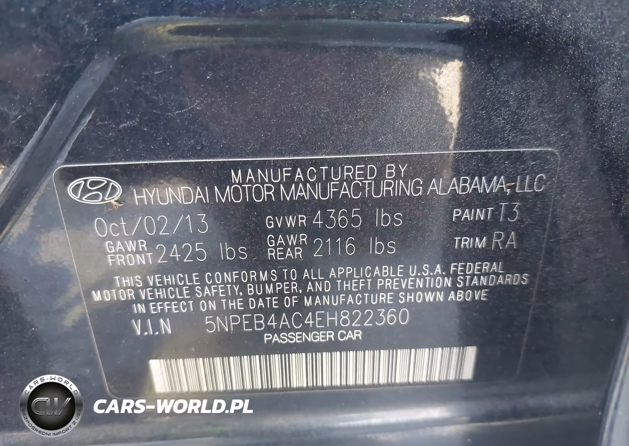 2014 Hyundai Sonata Gls VIN:5NPEB4AC4EH822360 - 9