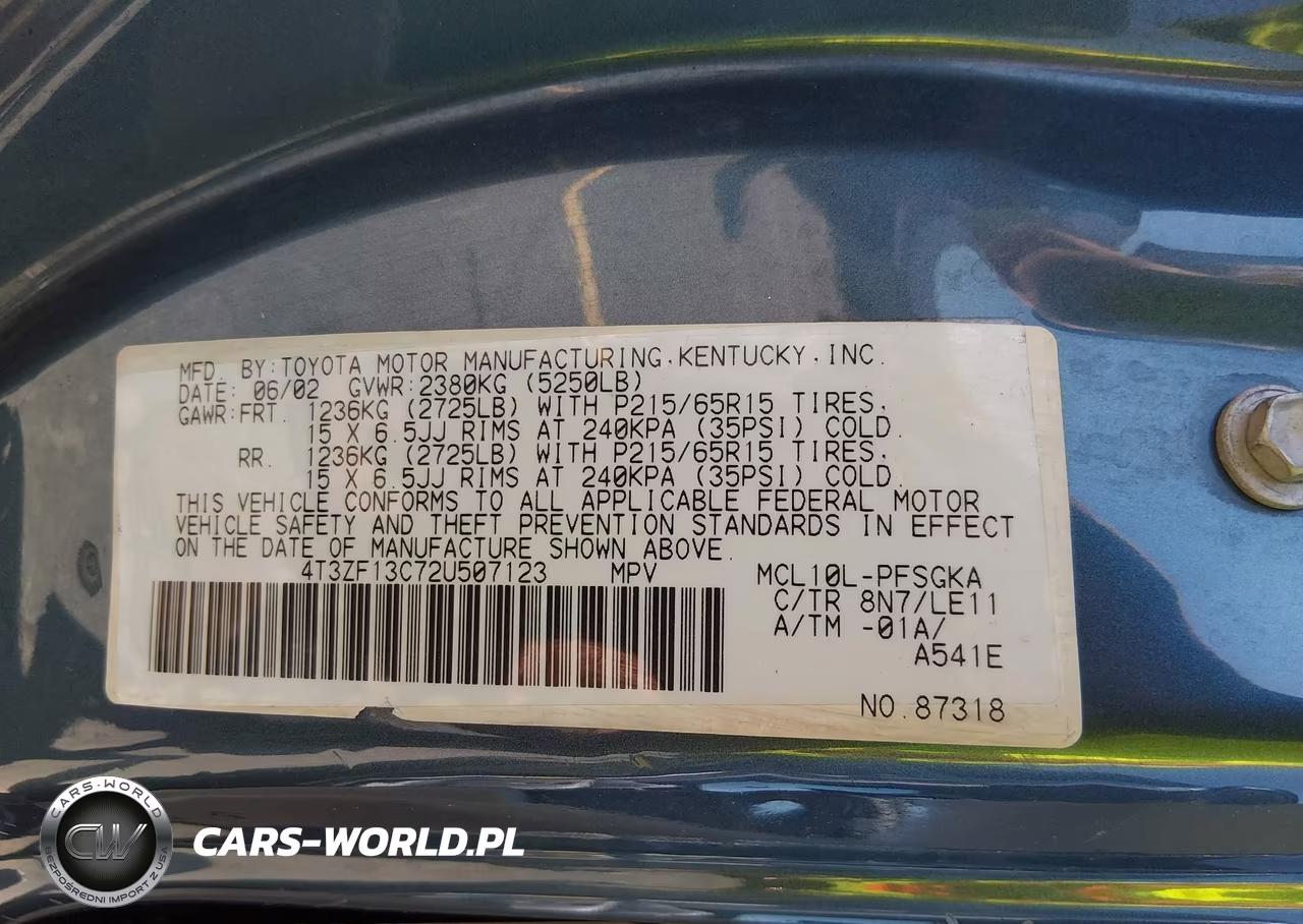 2002 Toyota Sienna Xle VIN:4T3ZF13C72U507123 - 9