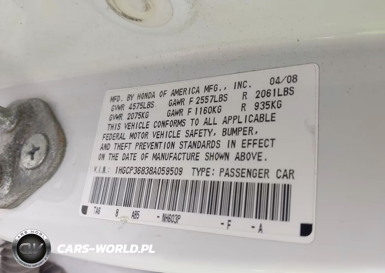 2008 Honda Accord 3.5 Ex-L VIN:1HGCP36838A059509 - 9