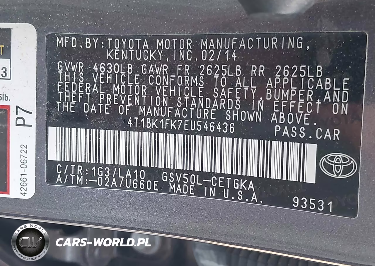 2014 Toyota Camry Xle V6 VIN:4T1BK1FK7EU546436 - 9