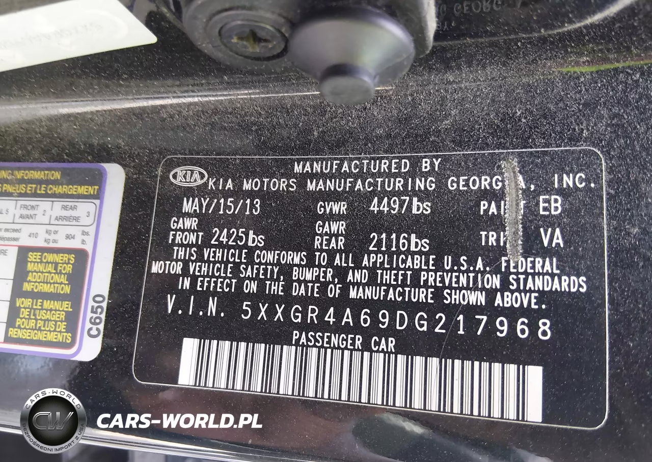 2013 Kia Optima Sx VIN:5XXGR4A69DG217968 - 9