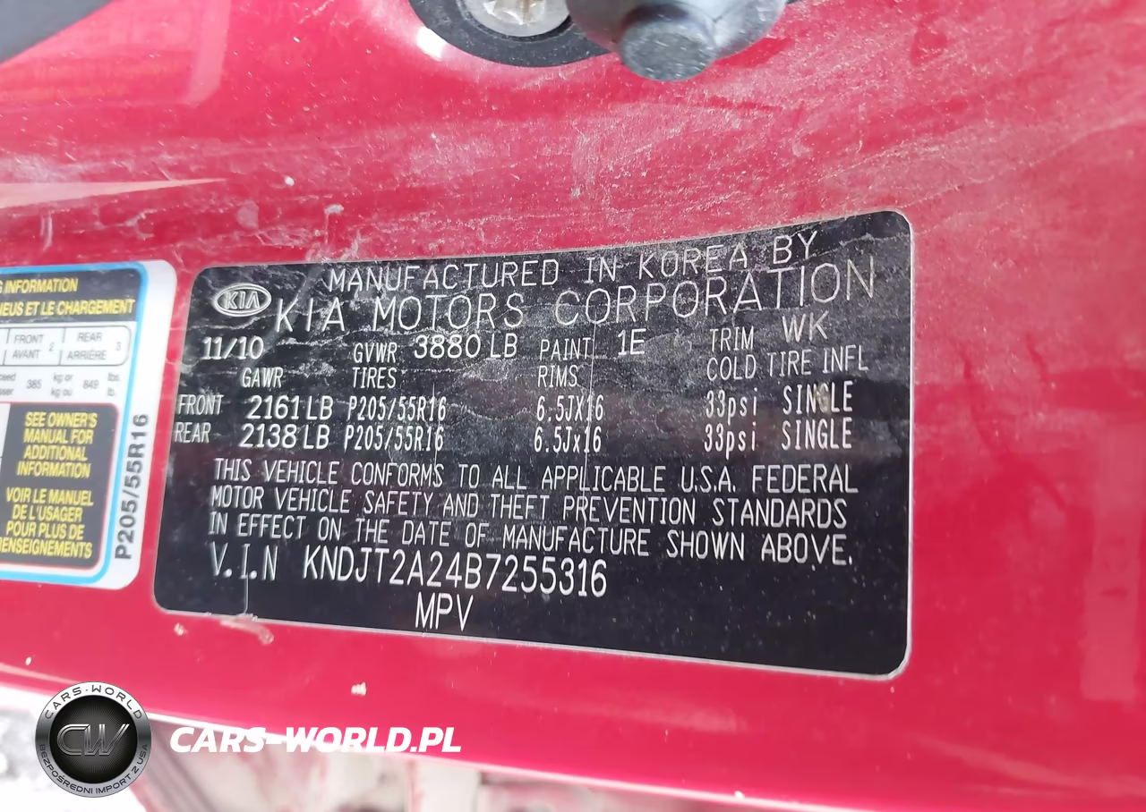 2011 Kia Soul + VIN:KNDJT2A24B7255316 - 9