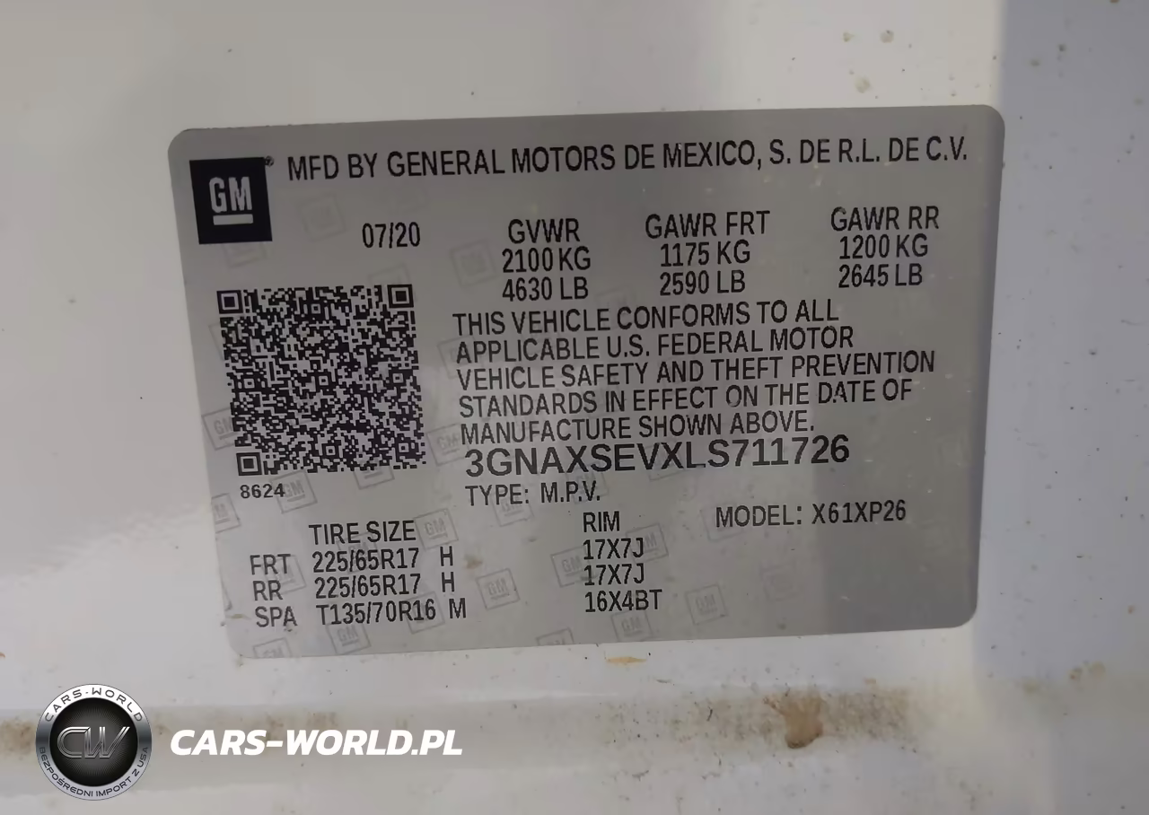 2020 Chevrolet Equinox Awd Ls VIN:3GNAXSEVXLS711726 - 9