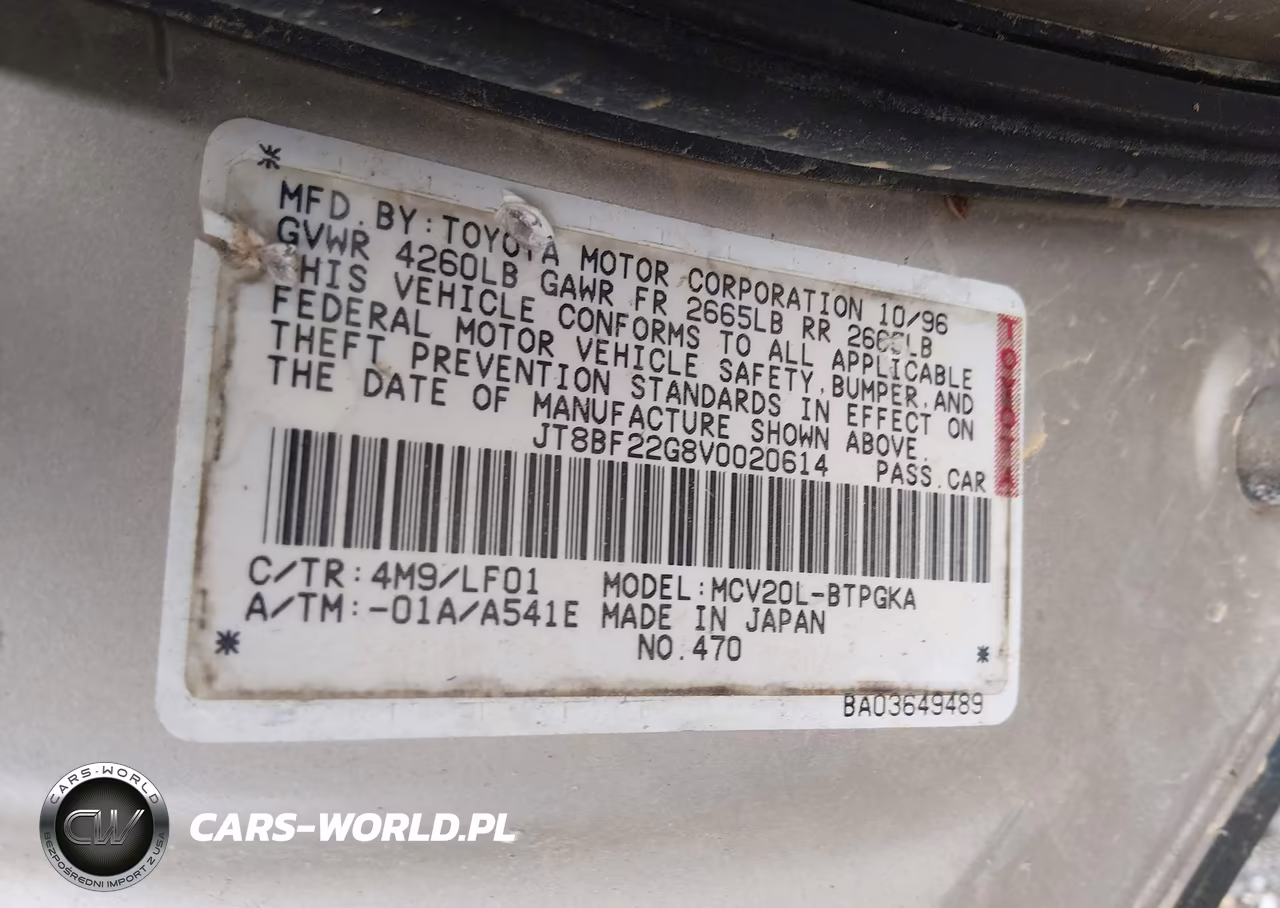 1997 Lexus Es 300 VIN:JT8BF22G8V0020614 - 9