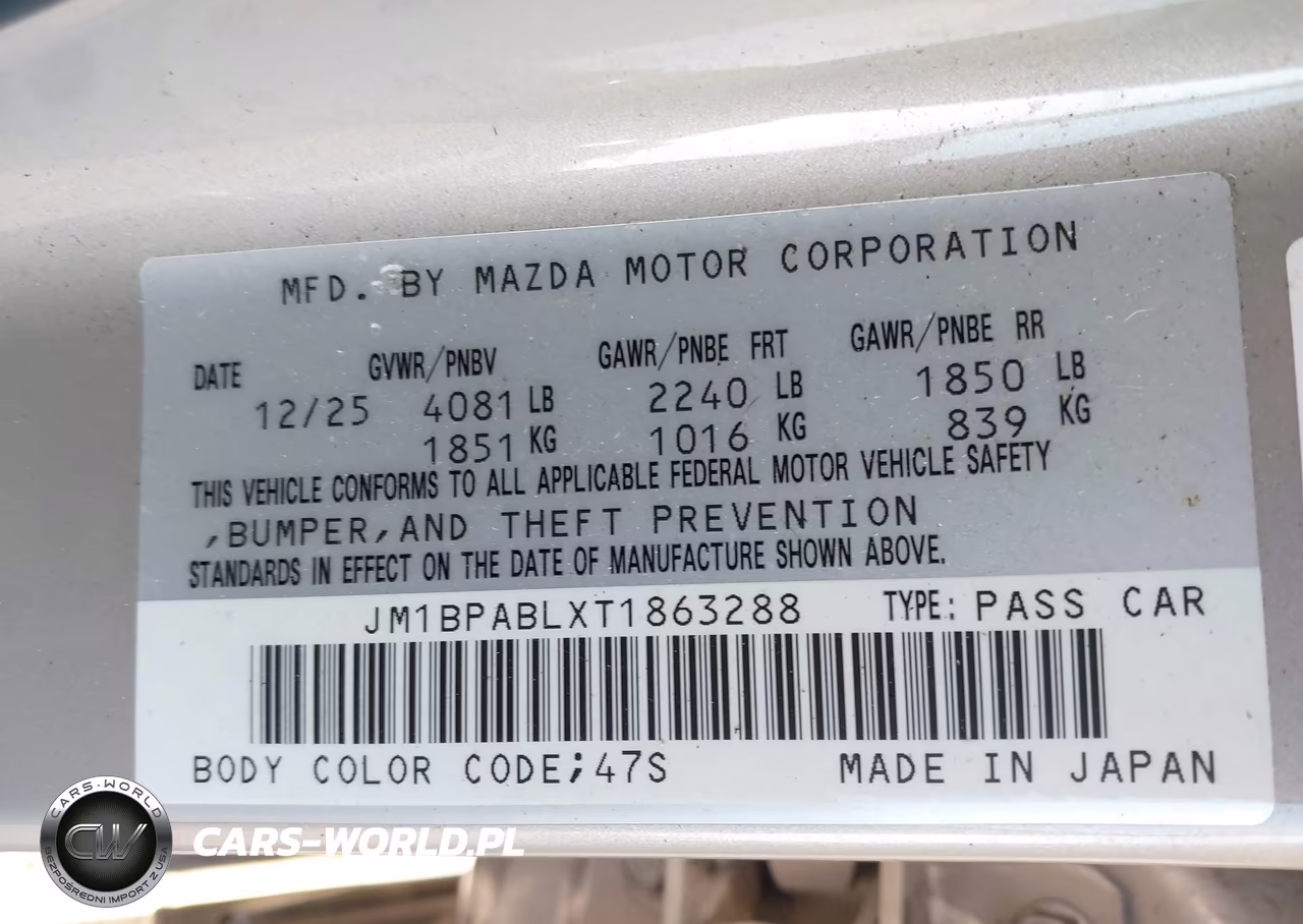 2026 Mazda 3 Select Sport VIN:JM1BPABLXT1863288 - 9