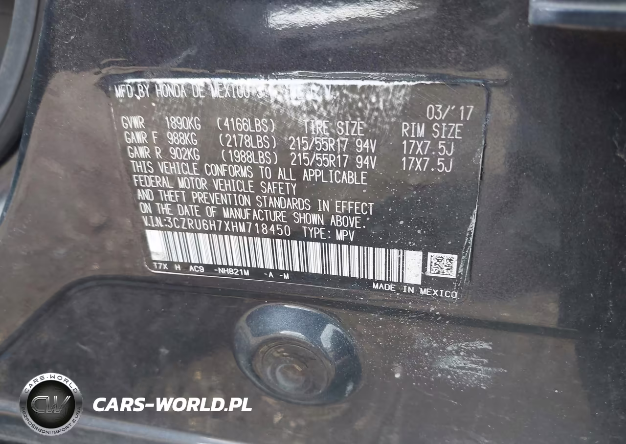 2017 Honda Hr-V Ex-L VIN:3CZRU6H7XHM718450 - 9