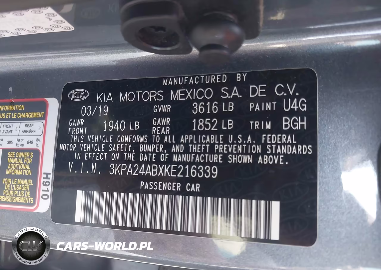 2019 Kia Rio S VIN:3KPA24ABXKE216339 - 9