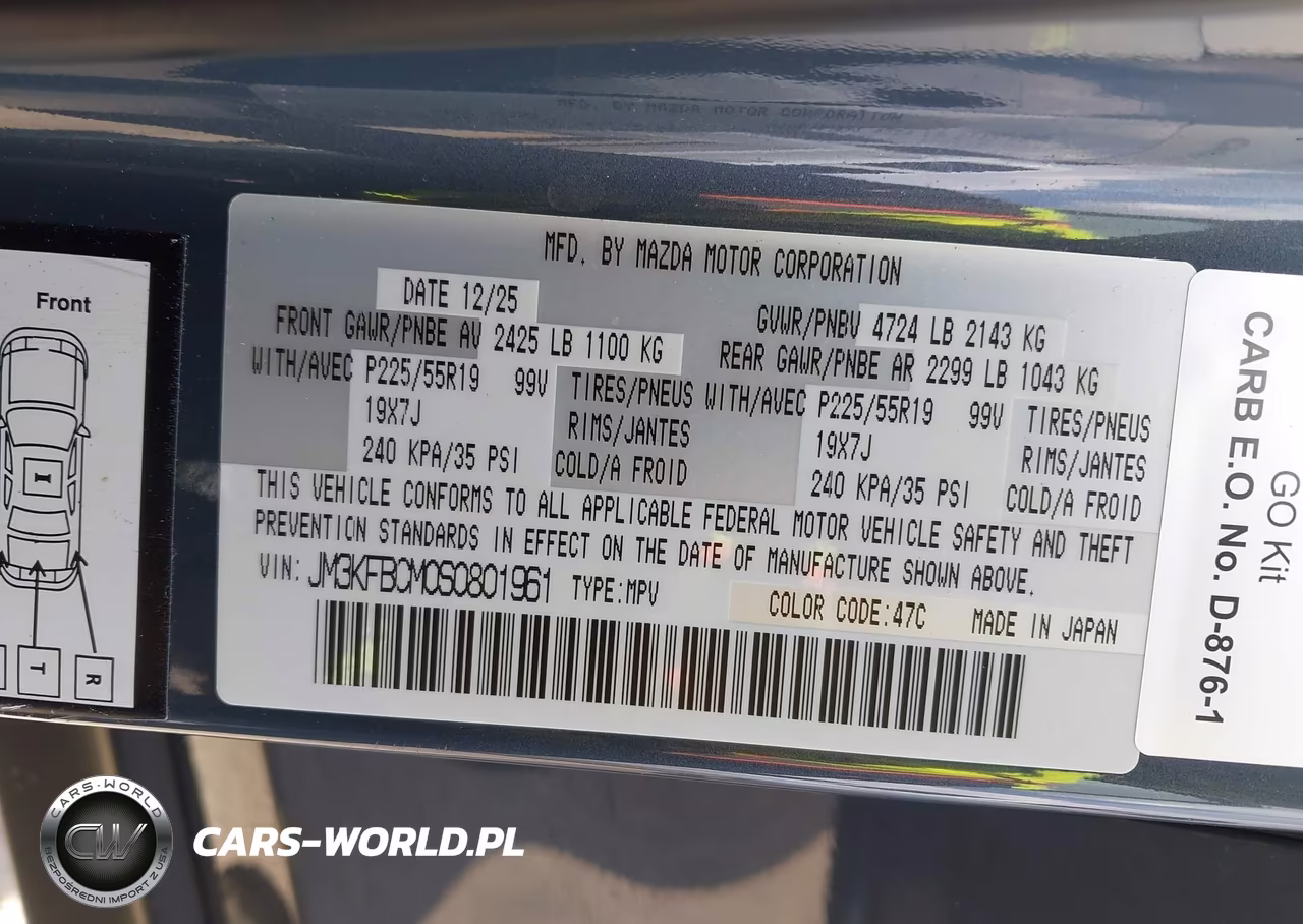 2025 Mazda Cx-5 2.5 S Carbon Edition VIN:JM3KFBCM0S0801961 - 9