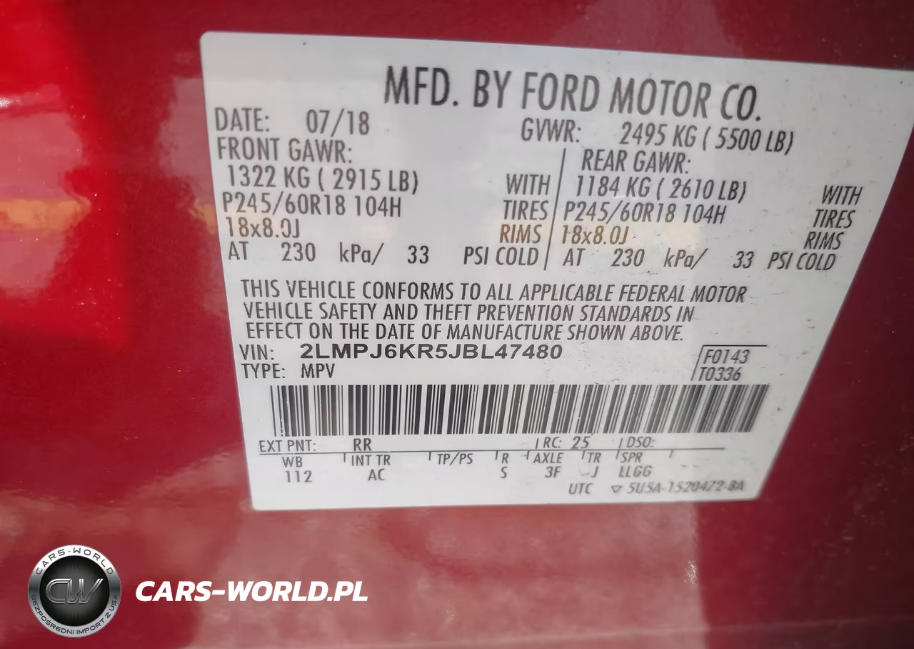 2018 Lincoln Mkx Select VIN:2LMPJ6KR5JBL47480 - 9