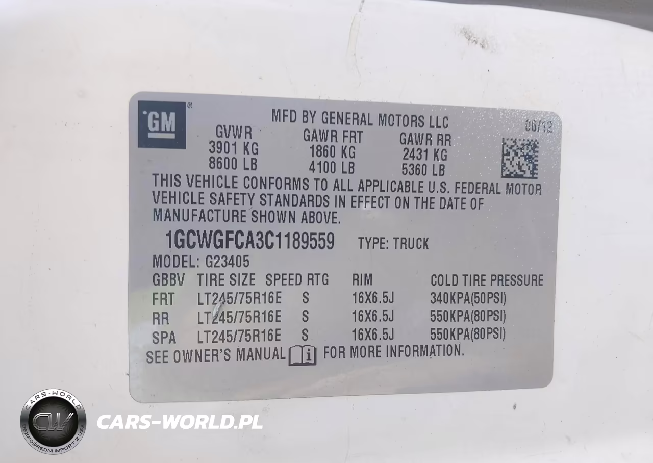 2012 Chevrolet Express 2500 Work Van VIN:1GCWGFCA3C1189559 - 9