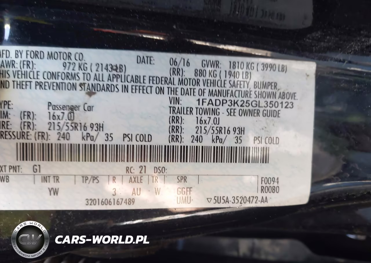 2016 Ford Focus Se VIN:1FADP3K25GL350123 - 9