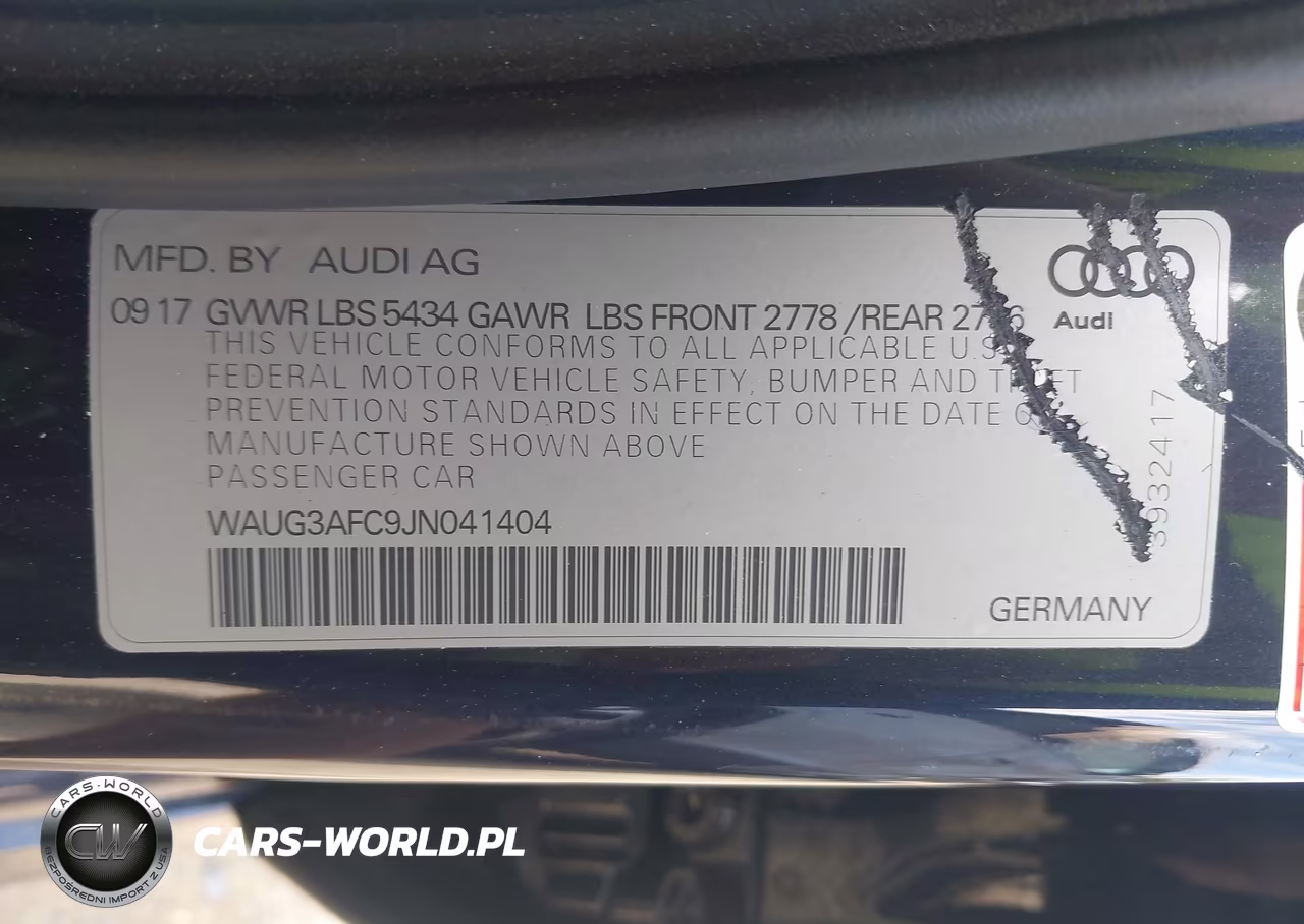 2018 Audi A6 Premium Plus VIN:WAUG3AFC9JN041404 - 9
