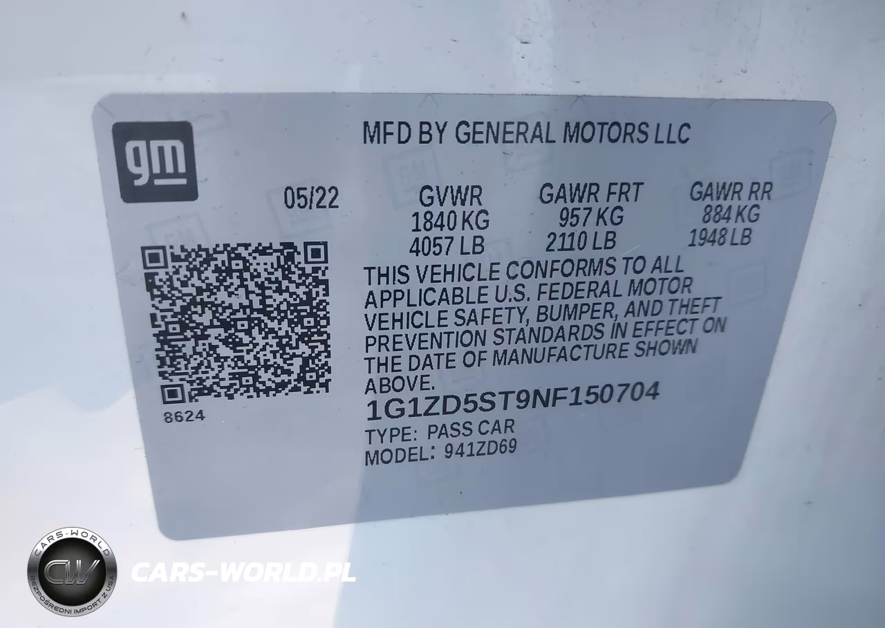 2022 Chevrolet Malibu Fwd Lt VIN:1G1ZD5ST9NF150704 - 9