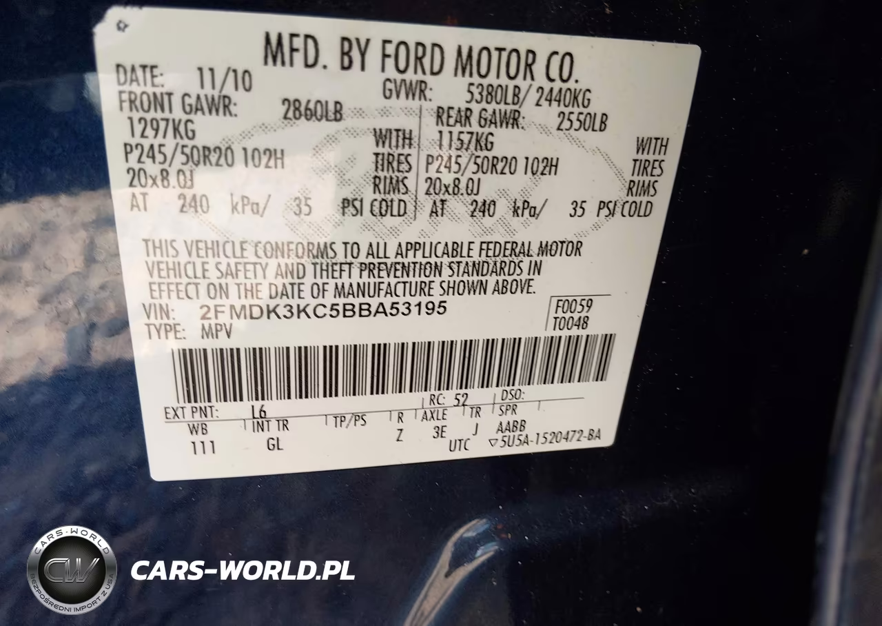 2011 Ford Edge Limited VIN:2FMDK3KC5BBA53195 - 9