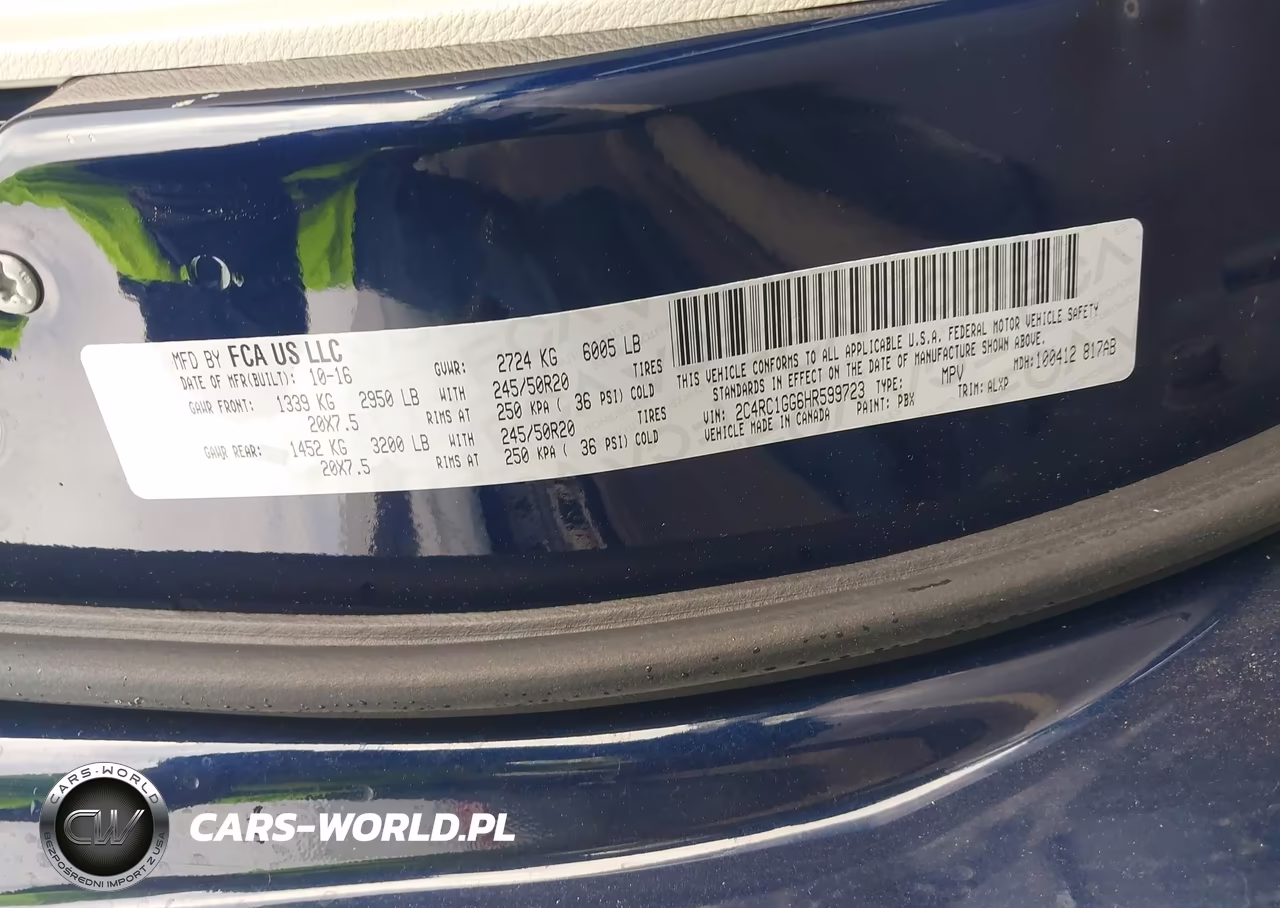 2017 Chrysler Pacifica Limited VIN:2C4RC1GG6HR599723 - 9