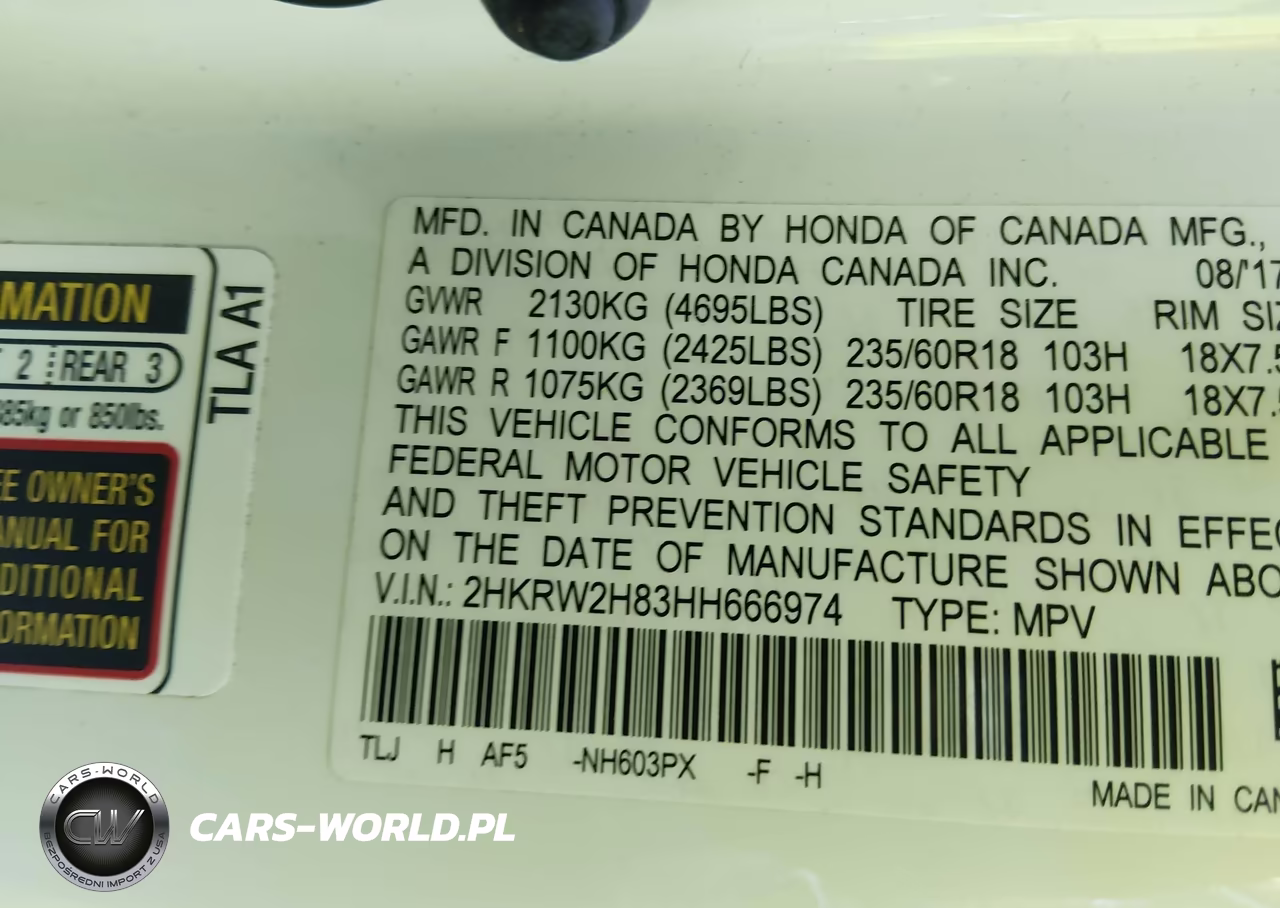 2017 Honda Cr-V Ex-L-Ex-L Navi VIN:2HKRW2H83HH666974 - 9