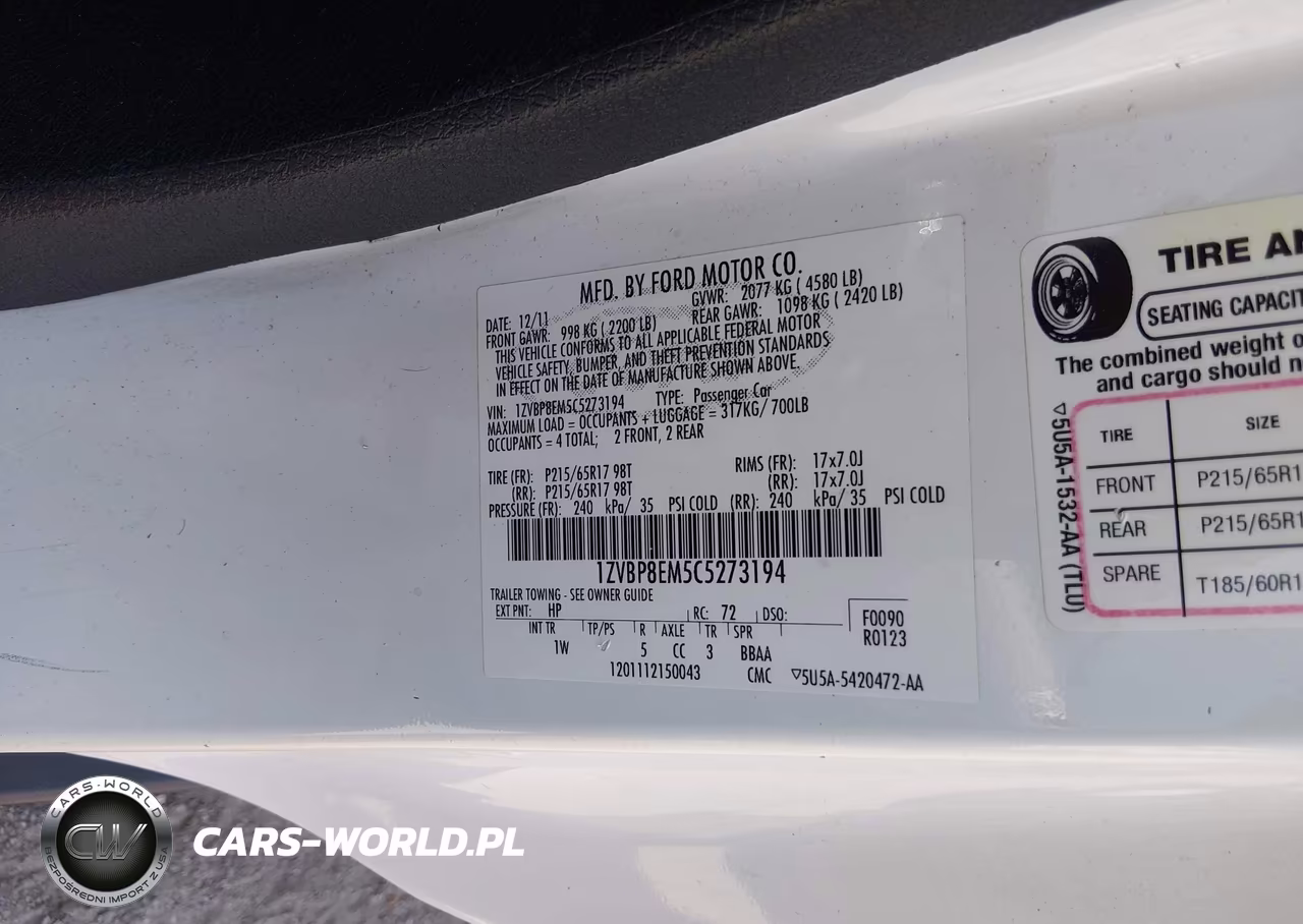2012 Ford Mustang V6 VIN:1ZVBP8EM5C5273194 - 9