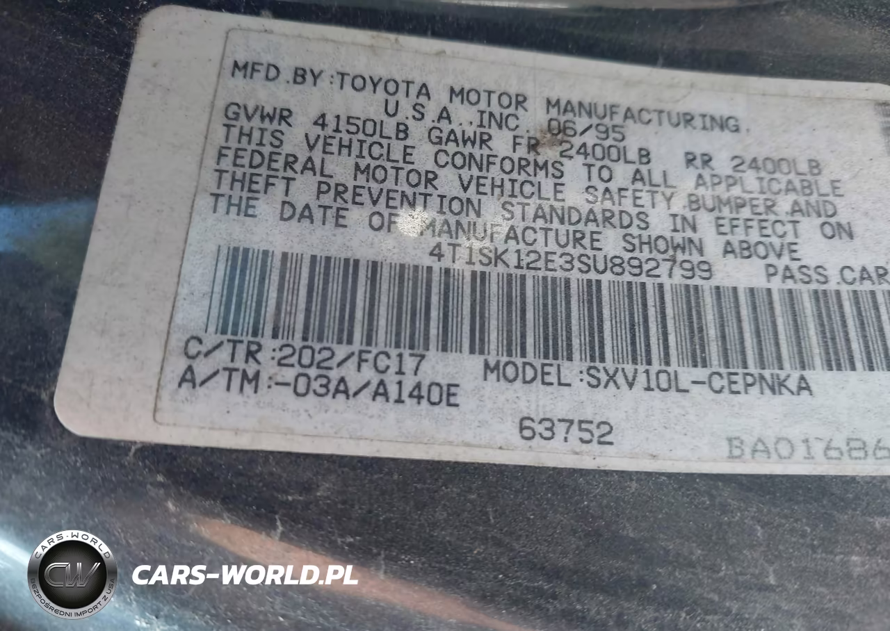 1995 Toyota Camry Le VIN:4T1SK12E3SU892799 - 9