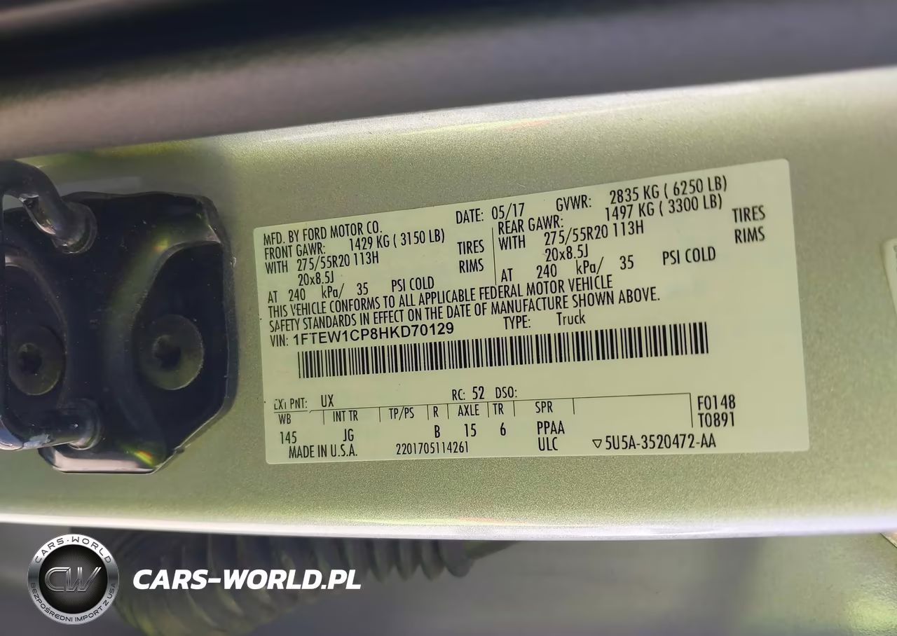 2017 Ford F-150 Xl VIN:1FTEW1CP8HKD70129 - 9