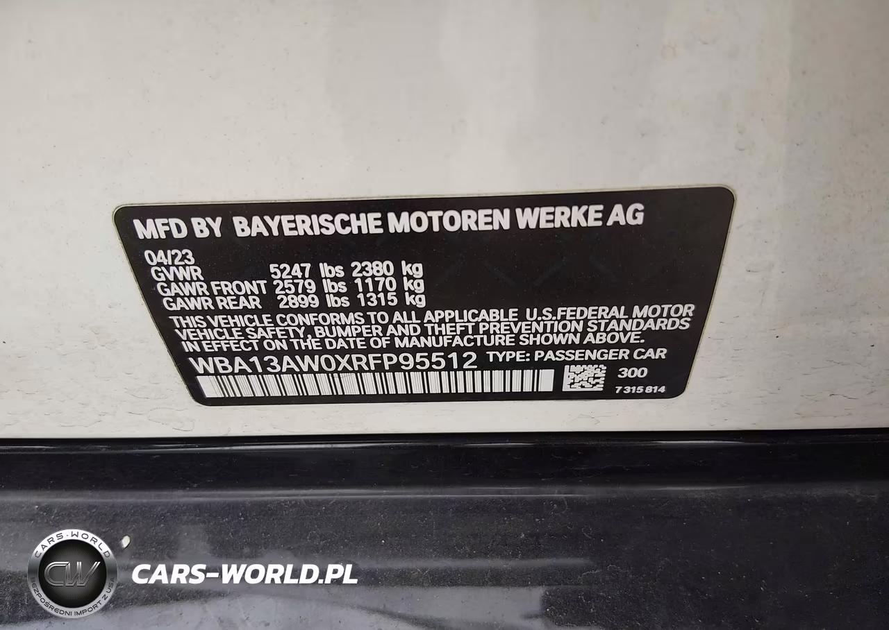 2024 BMW M440I Gran Coupe xDrive VIN:WBA13AW0XRFP95512 - 9