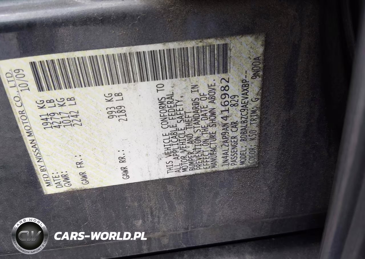 2010 Nissan Altima 2.5 S VIN:1N4AL2AP9AN416982 - 9