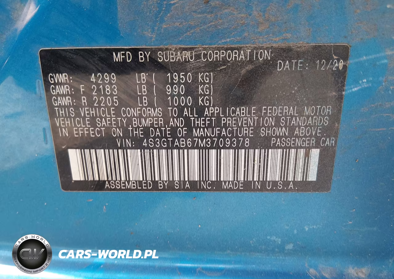 2021 Subaru Impreza VIN:4S3GTAB67M3709378 - 9