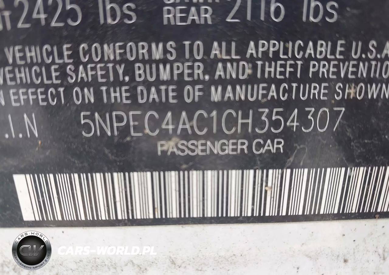 2012 Hyundai Sonata Se VIN:5NPEC4AC1CH354307 - 9