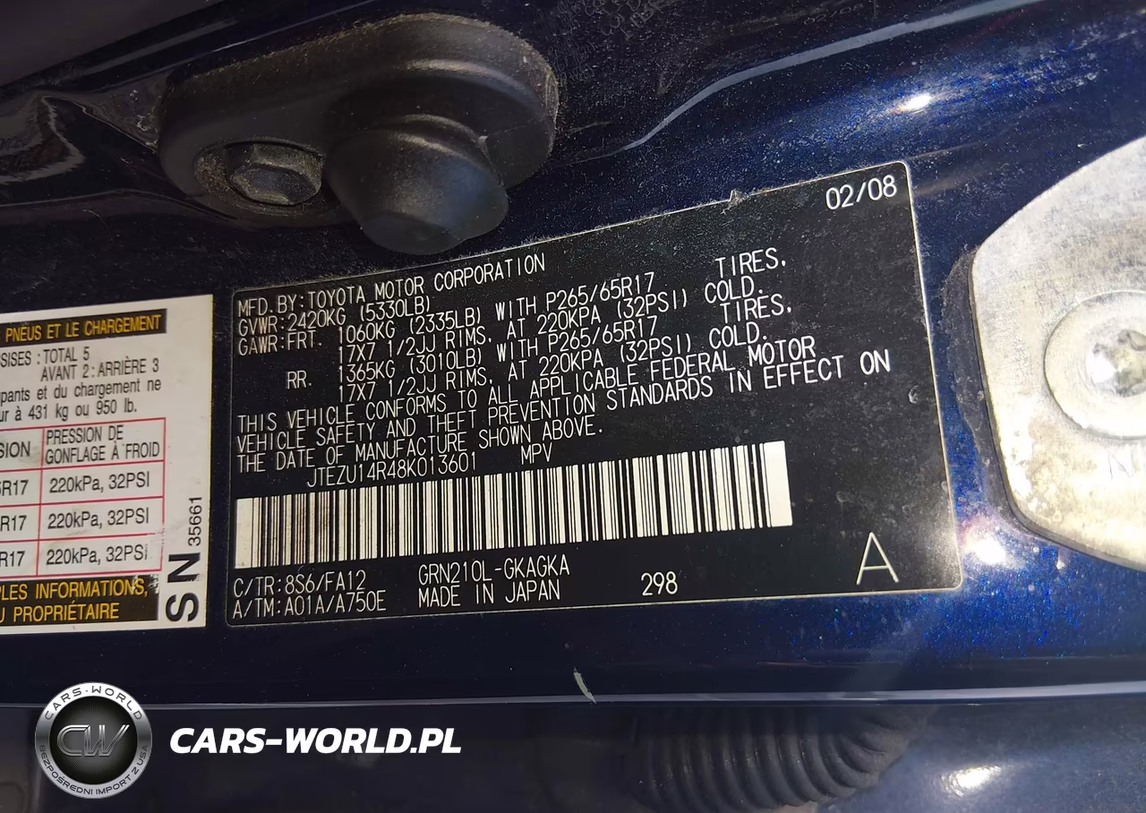 2008 Toyota 4Runner Sr5 V6 VIN:JTEZU14R48K013601 - 9