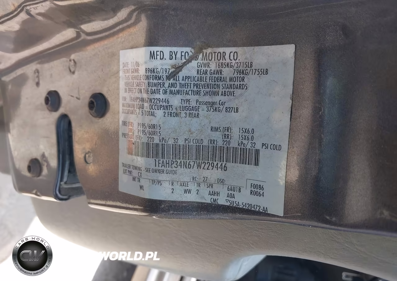 2007 Ford Focus S-Se-Ses VIN:1FAHP34N57W157543 - 9