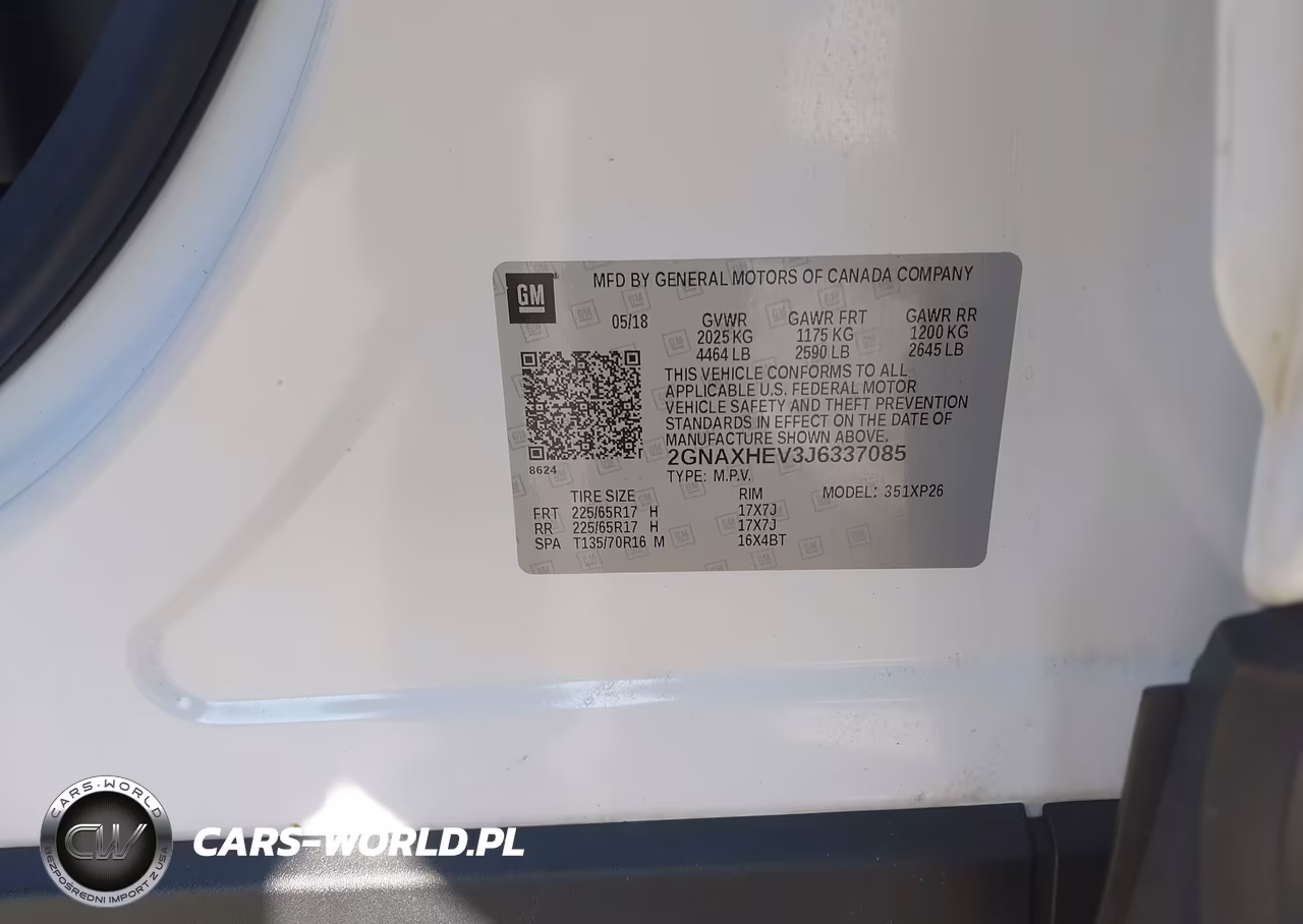 2018 Chevrolet Equinox Ls VIN:2GNAXHEV3J6337085 - 9
