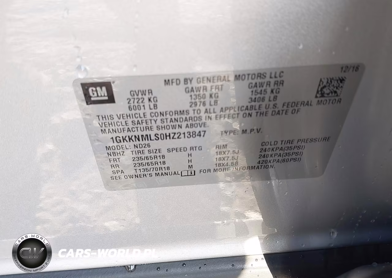 2017 GMC Acadia Slt-1 VIN:1GKKNMLS0HZ213847 - 9