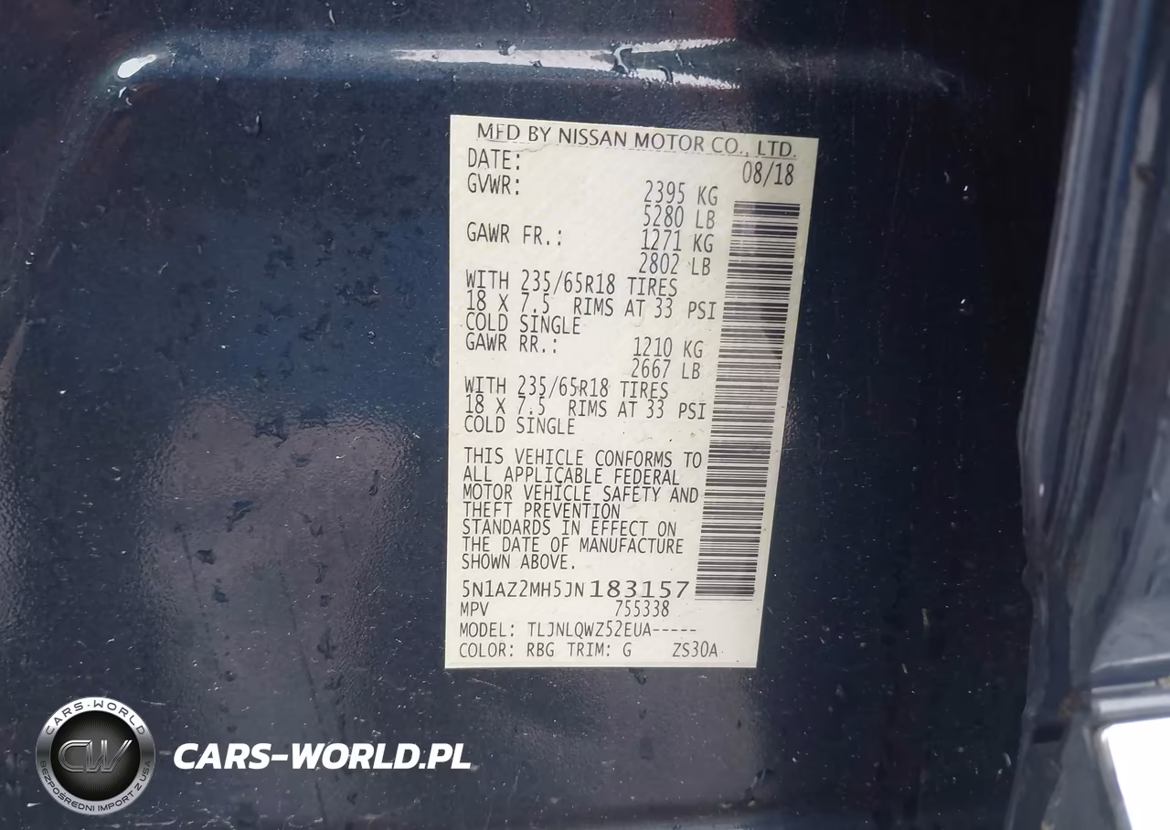 2018 Nissan Murano Sv VIN:5N1AZ2MH5JN183157 - 9
