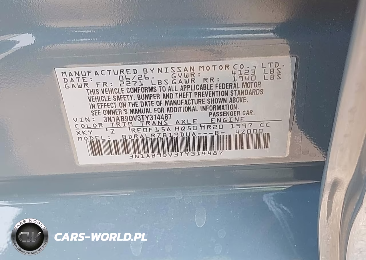 2026 Nissan Sentra Sr VIN:3N1AB9DV3TY314487 - 9