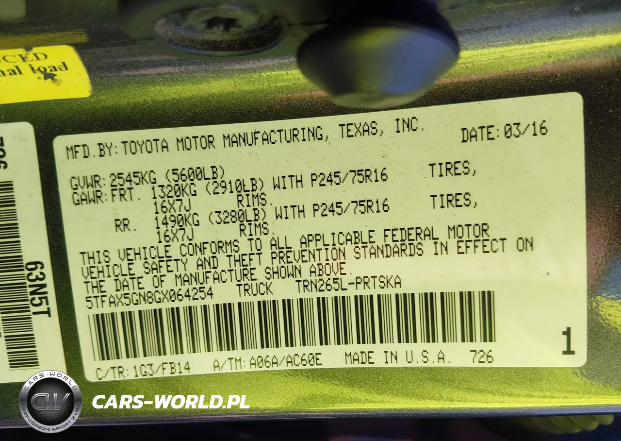 2016 Toyota Tacoma Sr VIN:5TFAX5GN8GX064254 - 9