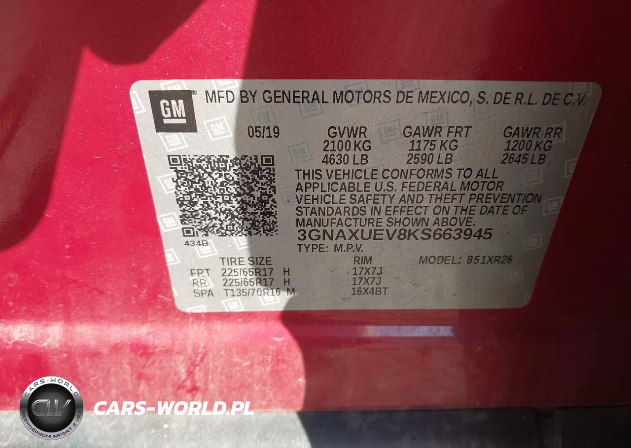 2019 Chevrolet Equinox Lt VIN:3GNAXUEV8KS663945 - 9