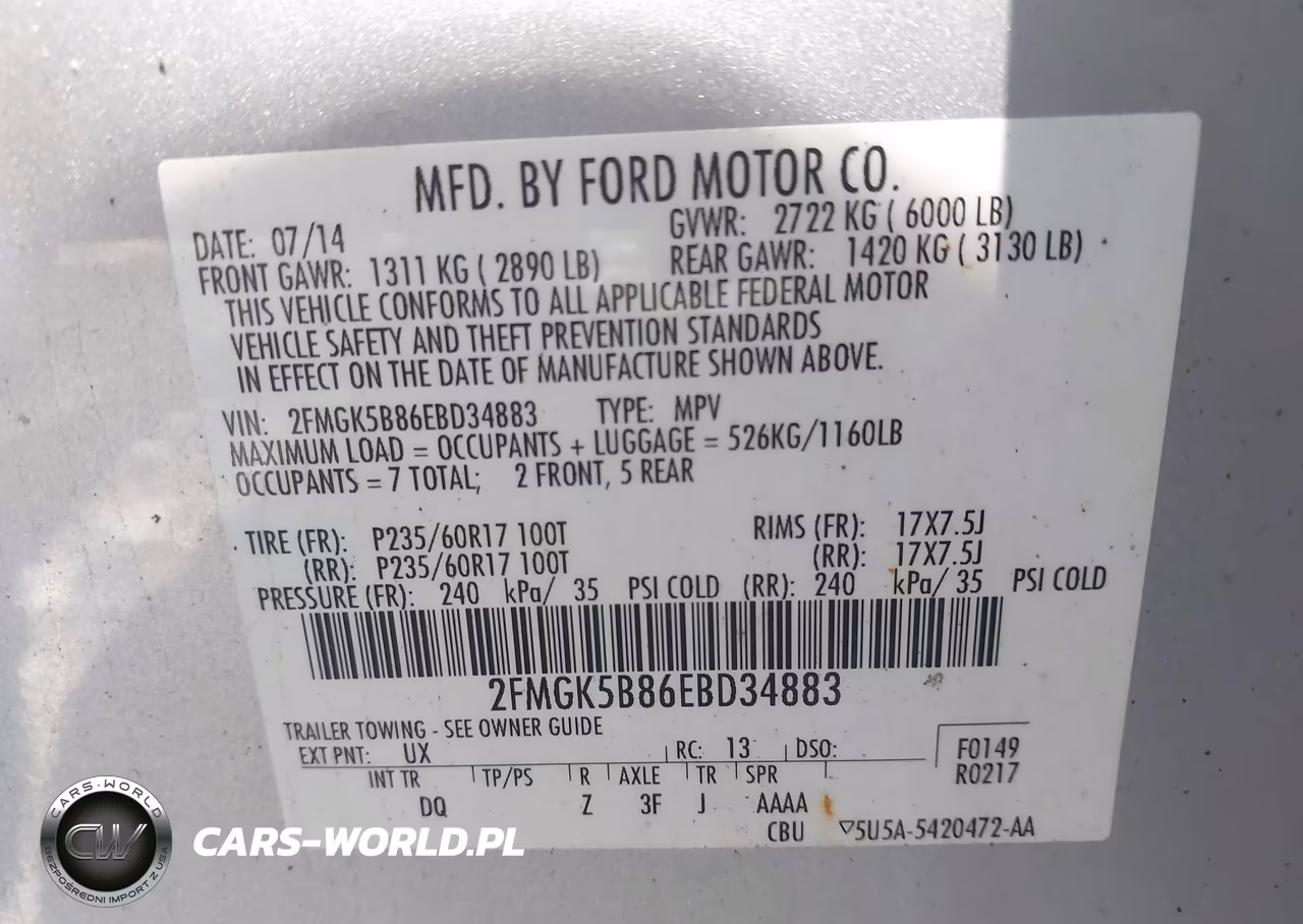 2014 Ford Flex Se VIN:2FMGK5B86EBD34883 - 9