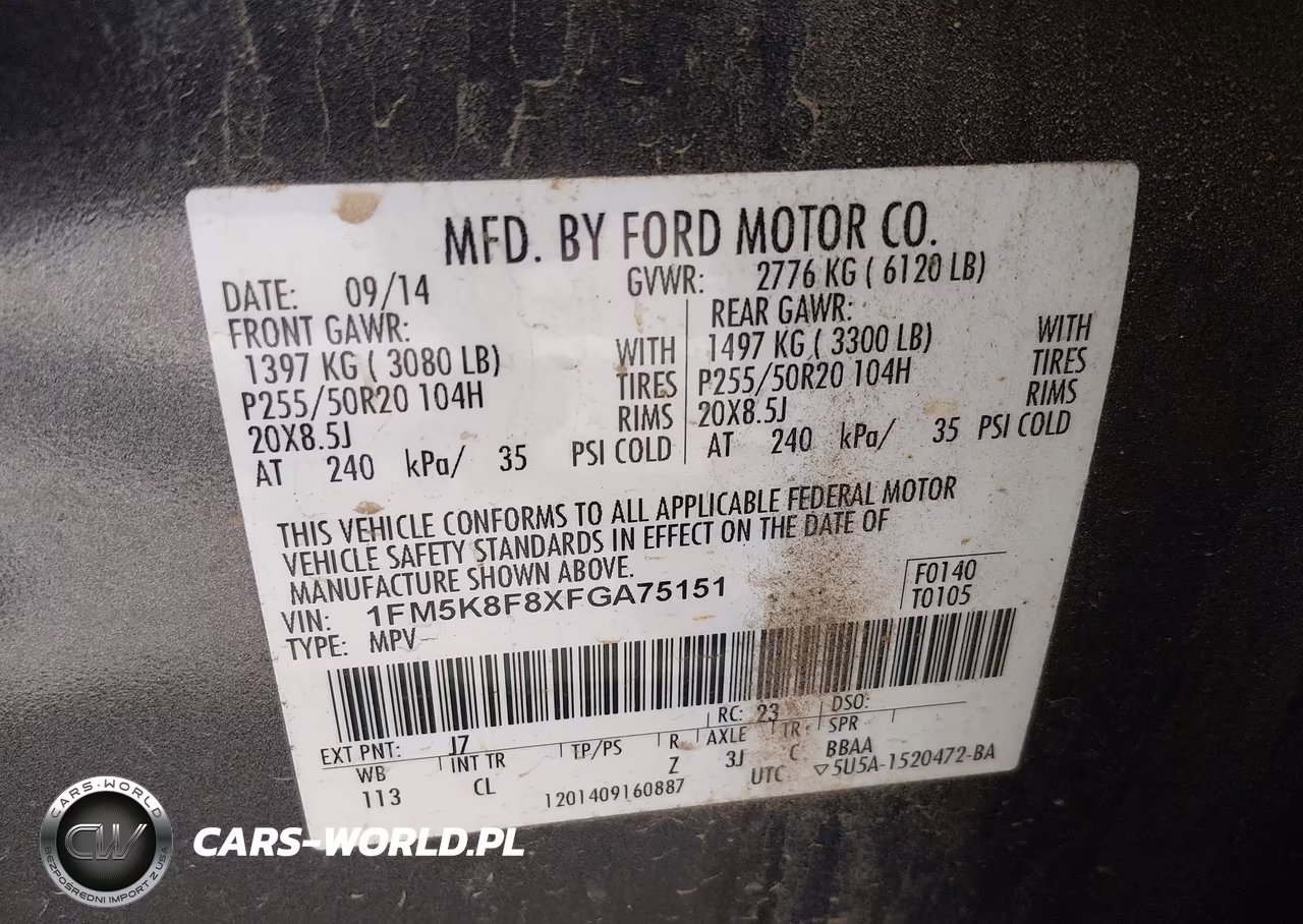2015 Ford Explorer Limited VIN:1FM5K8F8XFGA75151 - 9