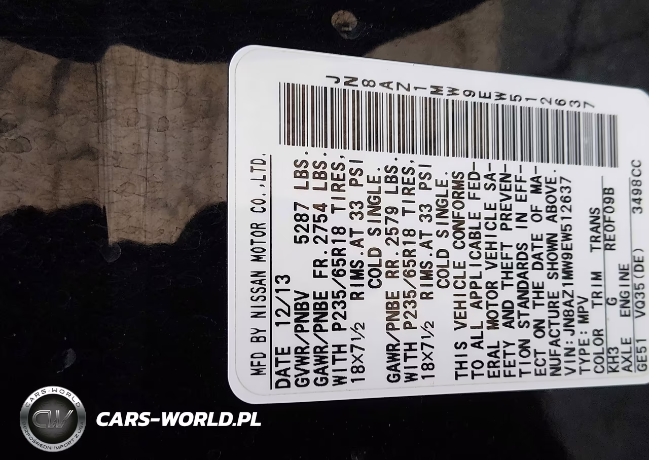 2014 Nissan Murano Sv VIN:JN8AZ1MW9EW512637 - 9