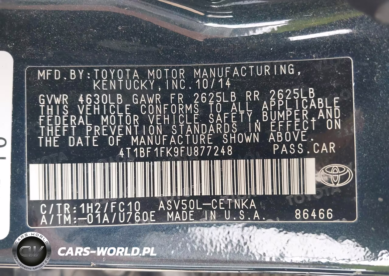 2015 Toyota Camry Le VIN:4T1BF1FK9FU877248 - 9