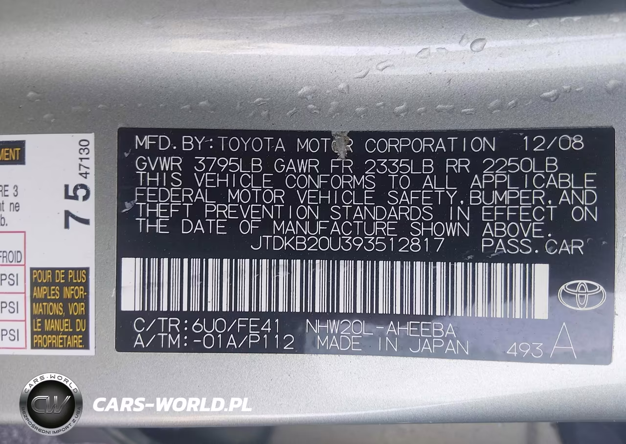 2009 Toyota Prius VIN:JTDKB20U393512817 - 9