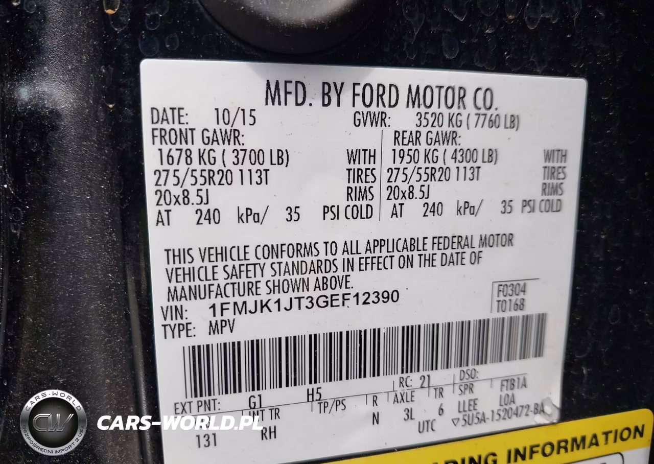 2016 Ford Expedition El King Ranch VIN:1FMJK1JT3GEF12390 - 9