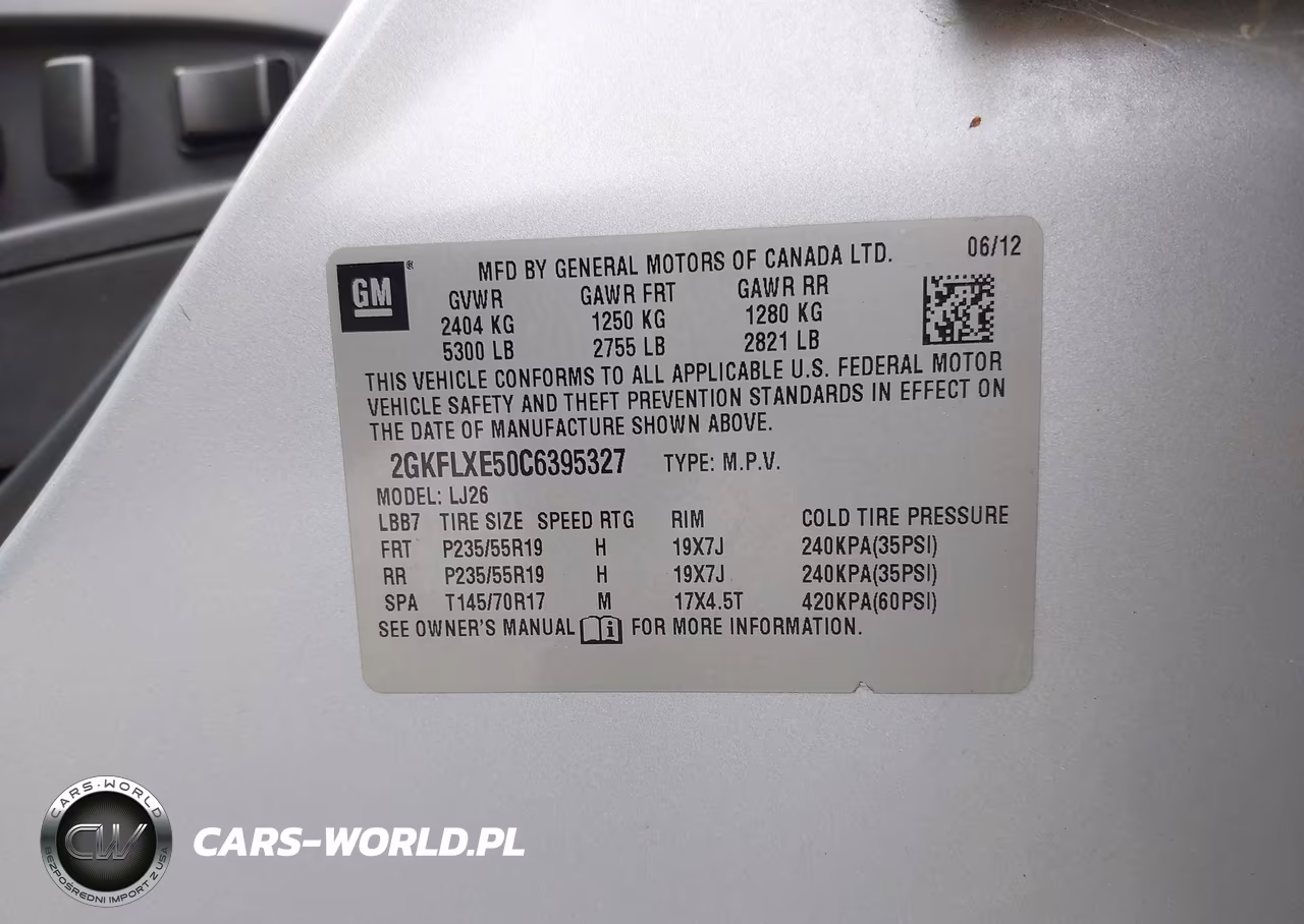 2012 GMC Terrain Slt-2 VIN:2GKFLXE50C6395327 - 9