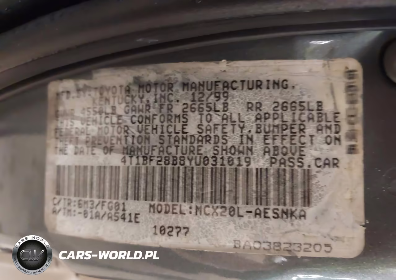 2000 Toyota Avalon Xl VIN:4T1BF28B8YU031019 - 9