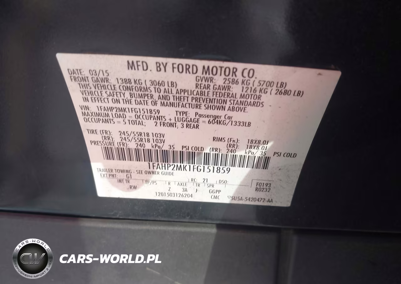 2015 Ford Police Interceptor VIN:1FAHP2MK1FG151859 - 9