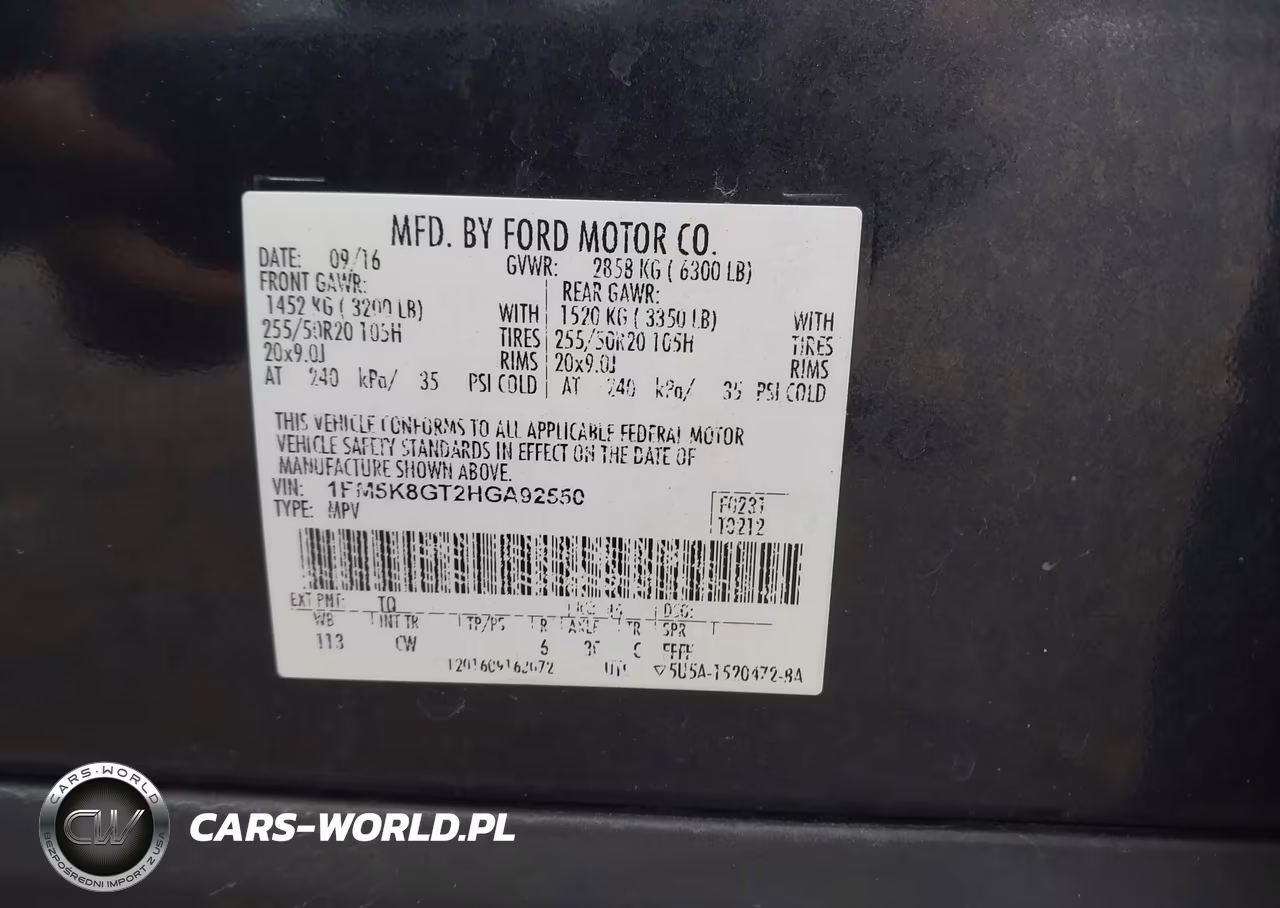 2017 Ford Explorer Sport VIN:1FM5K8GT2HGA92550 - 9