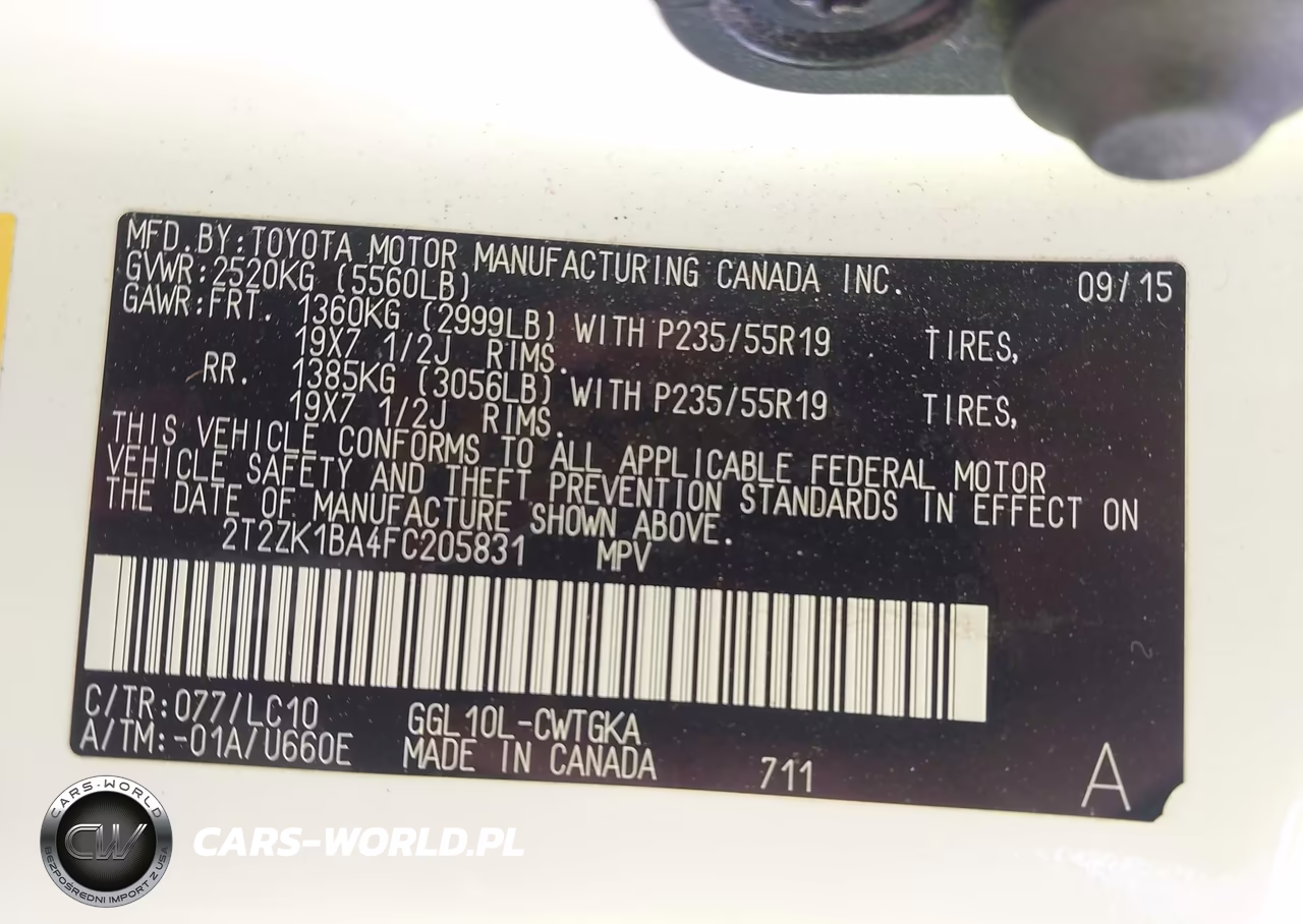 2015 Lexus Rx 350 VIN:2T2ZK1BA4FC205831 - 9