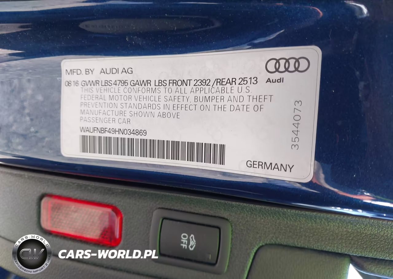 2017 Audi A4 Prestige VIN:WAUFNBF49HN034869 - 9