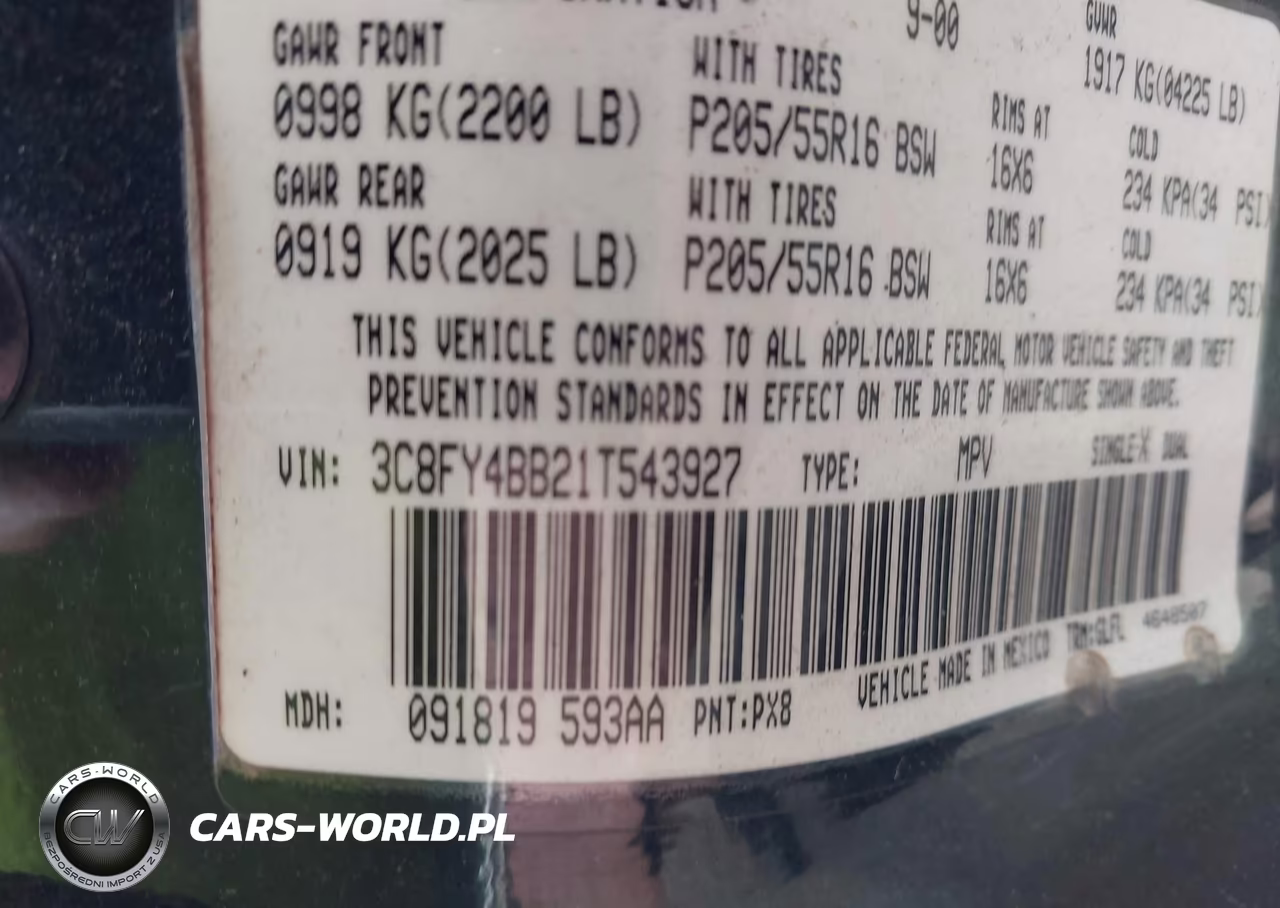 2001 Chrysler Pt Cruiser VIN:3C8FY4BB21T543927 - 9