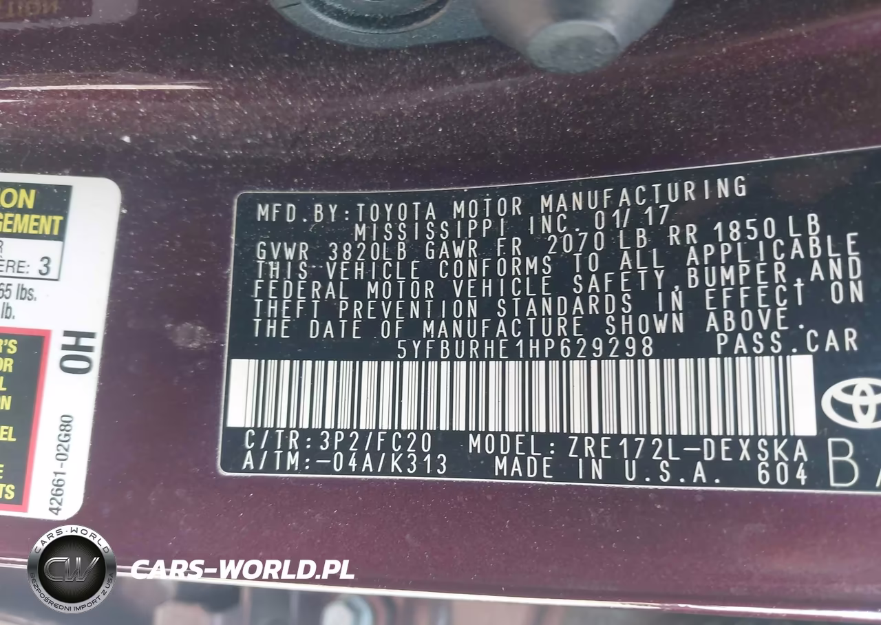 2017 Toyota Corolla Se Special Edition VIN:5YFBURHE1HP629298 - 9