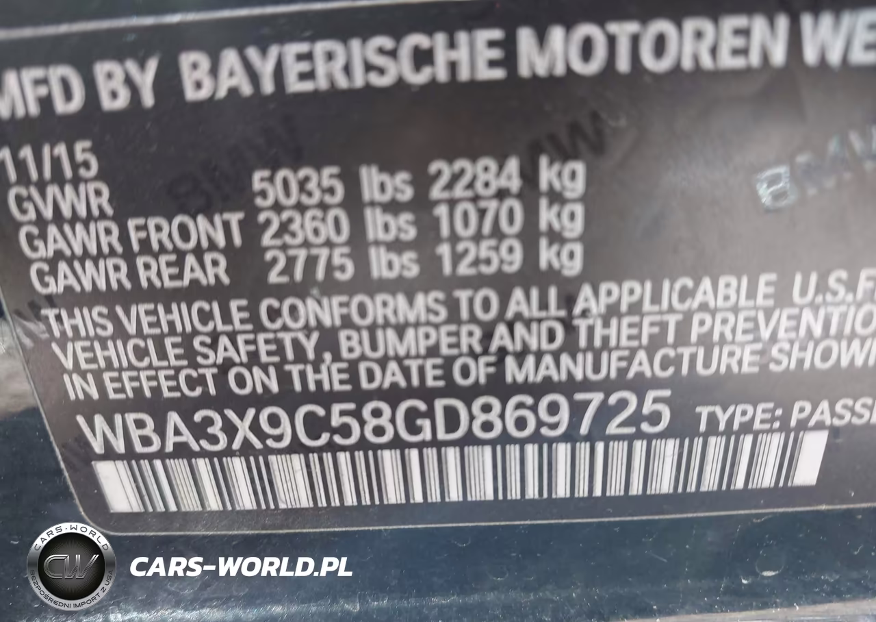2016 BMW 335I Gran Turismo xDrive VIN:WBA3X9C58GD869725 - 9